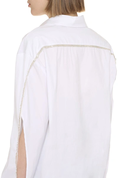 Shop Genny Stretch Poplin Shirt In White