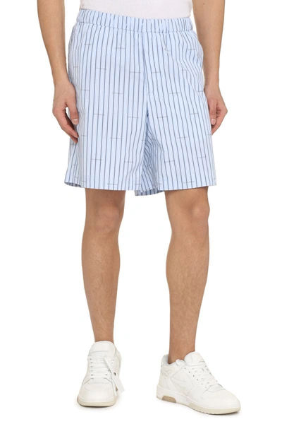 Givenchy Elasticated Cotton Shorts In Blue
