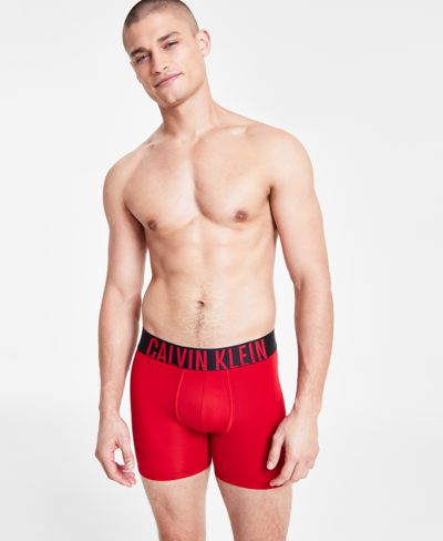 Calvin Klein Men's 3-pack Intense Power Micro Boxer Briefs In Black,grey Sky,pompeian Red