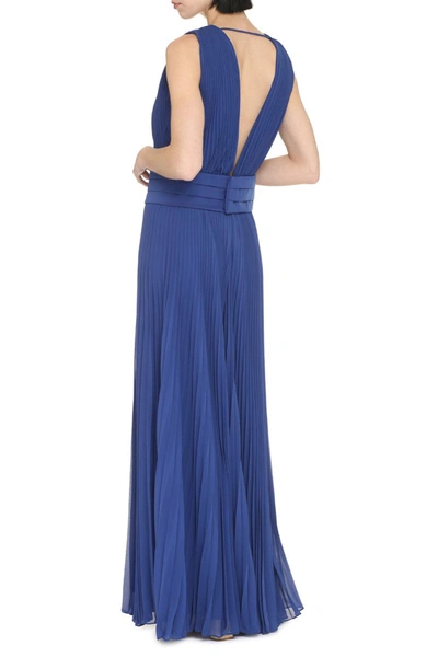 Shop Max Mara Gennaro Pleated Jumpsuit In Blue