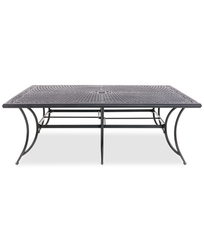 Agio Wythburn Mix And Match 84" X 60" Cast Aluminum Outdoor Dining Table In Pewter Finish