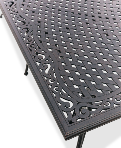 Agio Wythburn Mix And Match 84" X 60" Cast Aluminum Outdoor Dining Table In Pewter Finish
