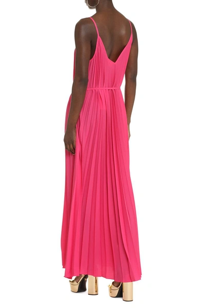 Shop P.a.r.o.s.h . Pleated Dress In Fuchsia