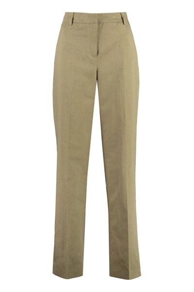 Shop Pt01 Ambra Cotton-linen Trousers In Beige
