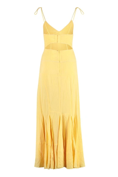 Shop Sportmax Cancan Knitted Viscose Slip-dress In Yellow