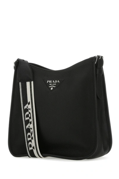 Shop Prada Woman Black Leather Crossbody Bag