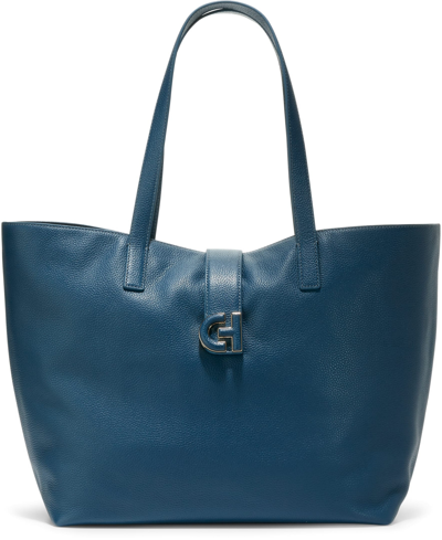 Shop Cole Haan Simply Everything Medium Leather Tote In Blue Wing Teal