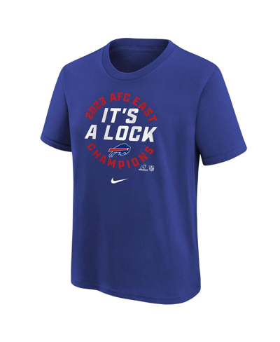 Nike Big Boys  Royal Buffalo Bills 2023 Afc East Division Champions Locker Room Trophy Collection T-s In Royal
