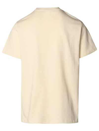 Shop Apc Logo Printed Crewneck T-shirt In Taj Blanc Casse/bleu
