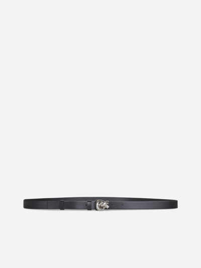 Shop Bottega Veneta Knot Leather Belt In Black/silver
