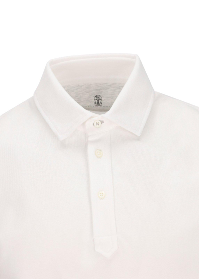 Shop Brunello Cucinelli Short-sleeved Polo Shirt In White