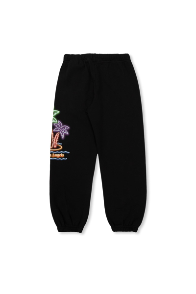 Shop Palm Angels Kids Printed Sweatpants In Black