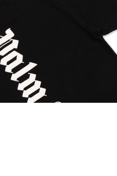Shop Palm Angels Kids Logo-printed Dress In Black/white
