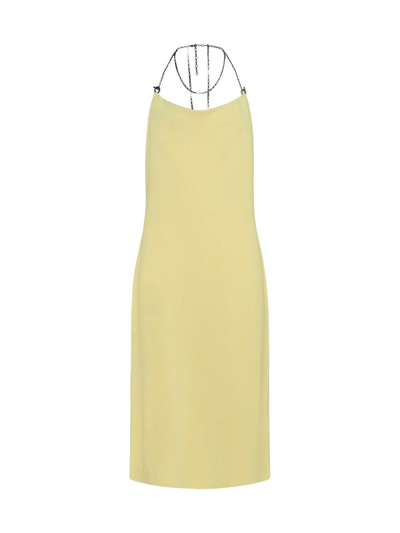 Shop Bottega Veneta Chain Detailed Midi Dress In Pineapple