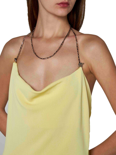 Shop Bottega Veneta Chain Detailed Midi Dress In Pineapple