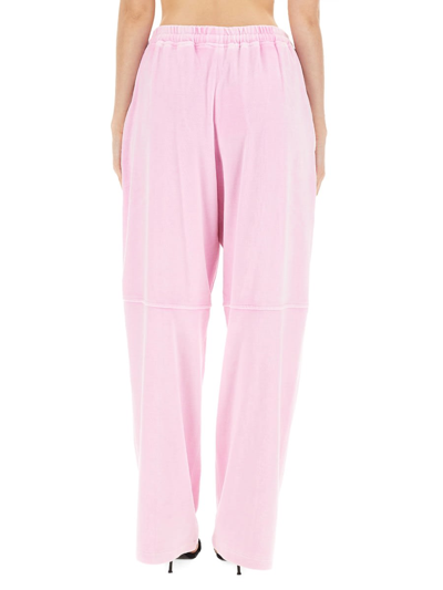 Alexander Wang T T By Alexander Wang Articulated Velour Track Pants In Pink