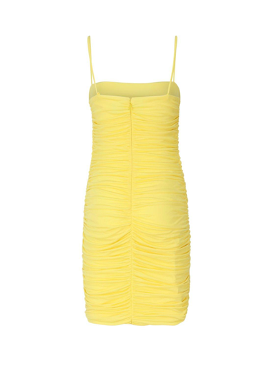Shop Pinko Strapped Stretch Mini Dress In Yellow