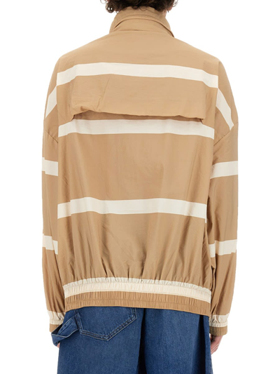 Shop Jw Anderson Jacket With Logo In Neutrals/white