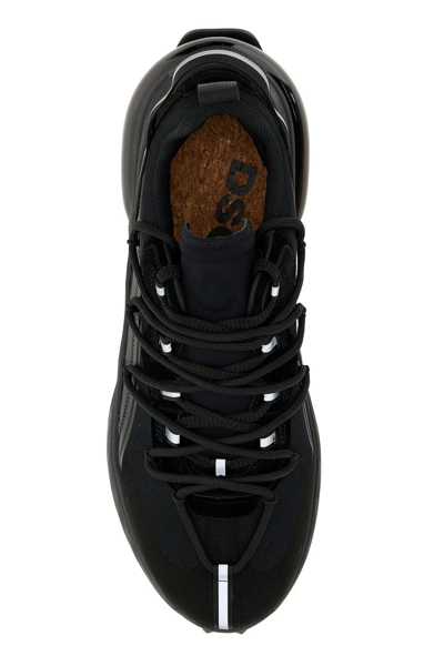 Shop Dsquared2 Black Fabric Bubble Sneakers In Nero