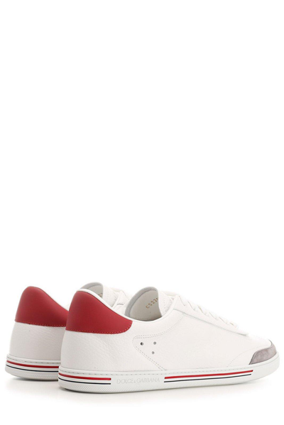 Shop Dolce & Gabbana Stripe-detailed Round Toe Sneakers In White