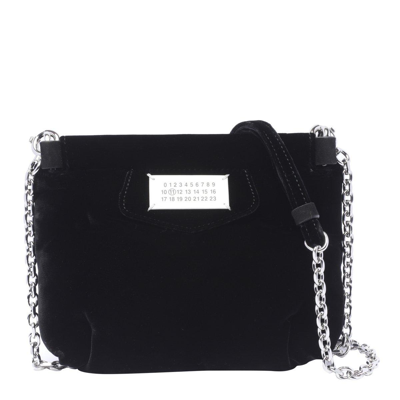 Shop Maison Margiela Mini Glam Slam Red Carpet Velvet Crossbody Bag In Black