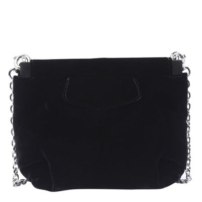 Shop Maison Margiela Mini Glam Slam Red Carpet Velvet Crossbody Bag In Black