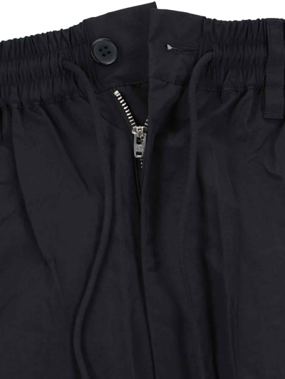 Shop Y-3 Drawstring Wide Leg Pants In Black