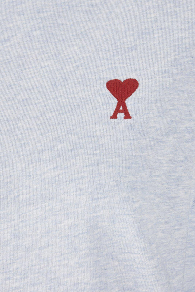Shop Ami Alexandre Mattiussi Paris Logo Embroidered Crewneck Sweatshirt In Blue