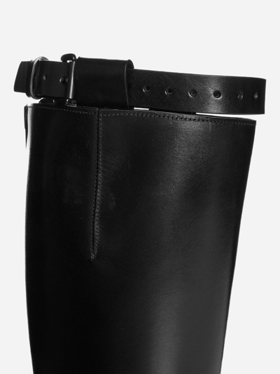 Shop Ann Demeulemeester Stan Riding Leather Boots In Nero