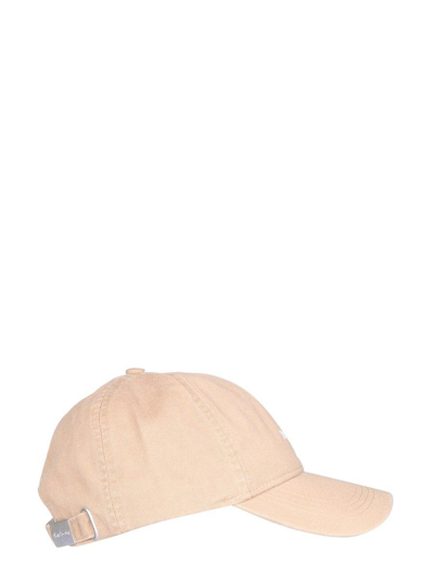 Shop Barbour Logo Embroidered Baseball Cap In Stone