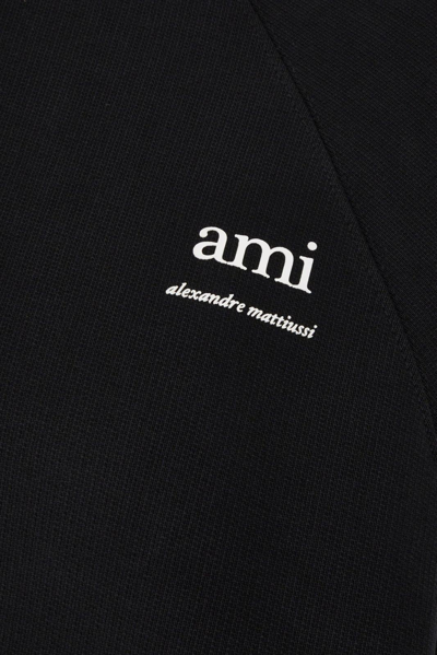 Shop Ami Alexandre Mattiussi Logo Detailed Crewneck Sweatshirt In Noir