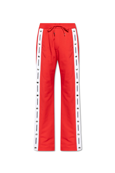 Shop Dsquared2 Sweatpants With Logo In Rosso