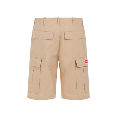 Shop Kenzo Cargo Workwear Shorts In Camel
