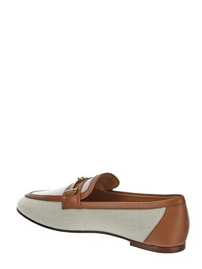 Shop Tod's Fabric And Leather Loafers Tods