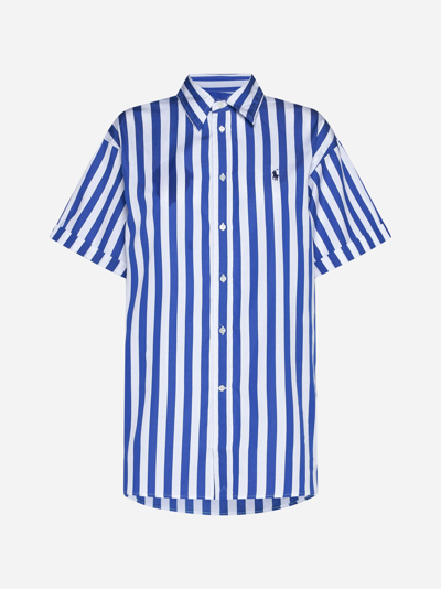 Shop Polo Ralph Lauren Striped Cotton Shirt In Blue/white