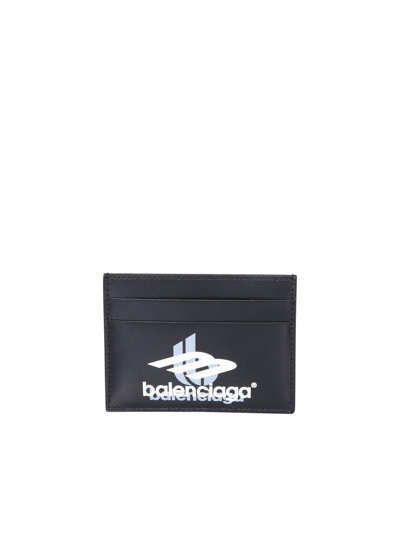 Shop Balenciaga Logo Printed Cardholder In Black/white