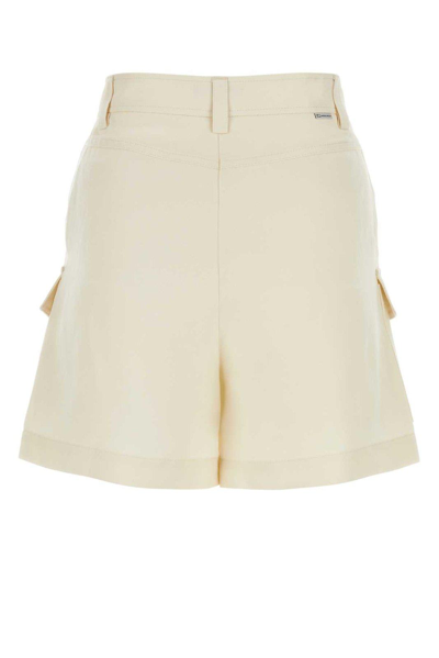 Shop Woolrich Pleat-detailed Shorts  In White