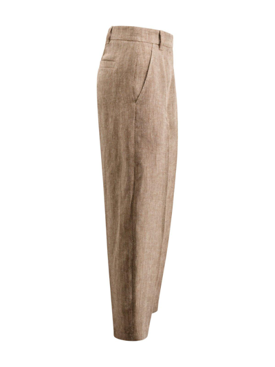Shop Brunello Cucinelli Tapered Leg Trousers In Brown