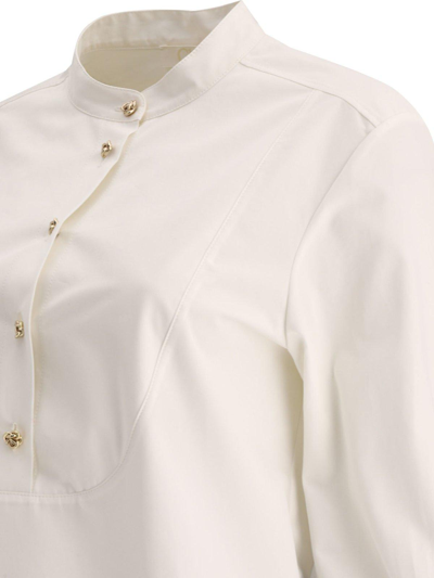 Shop Chloé Long-sleeved Tuxedo Shirt In White