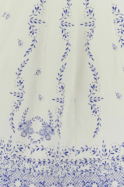 Shop Philosophy Di Lorenzo Serafini Printed Cotton Mini Dress  In White