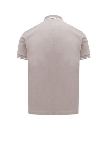 Shop Stone Island Logo Patch Short-sleeved Polo Shirt In Grey