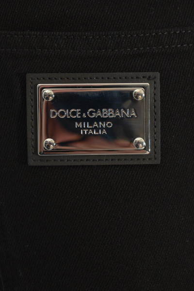 Shop Dolce & Gabbana Logo Plaque Straight Leg Jeans