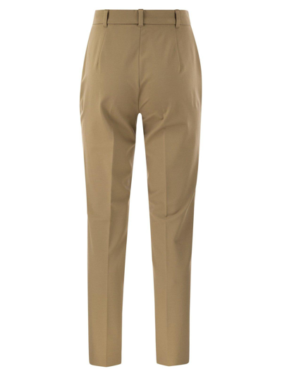Shop Max Mara Slim Fit Tailored Trousers  Studio In Camel