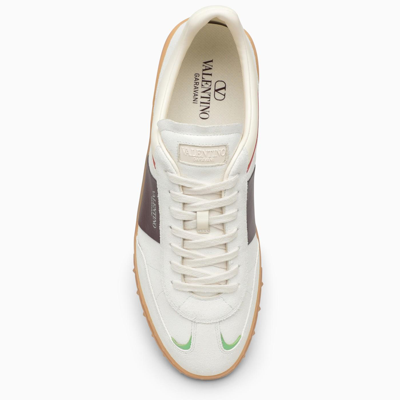 Shop Valentino Upvillage Ivory Leather Low Top Trainer