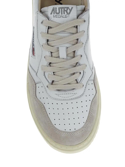 Shop Autry Medalist Low Sneakers In White White
