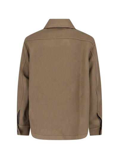 Shop Lemaire Hunting Jacket In Dark Squirrel