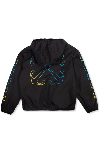 Shop Off-white Kids Track Jacket With Logo In Black