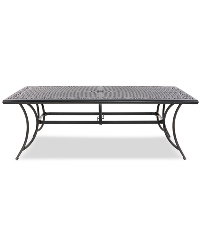 Agio Wythburn Mix And Match 84"x 42" Cast Aluminum Outdoor Dining Table In Pewter Finish