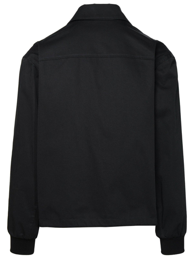 Shop Palm Angels Monogram-embroidered Straight Hem Jacket In Black Off White