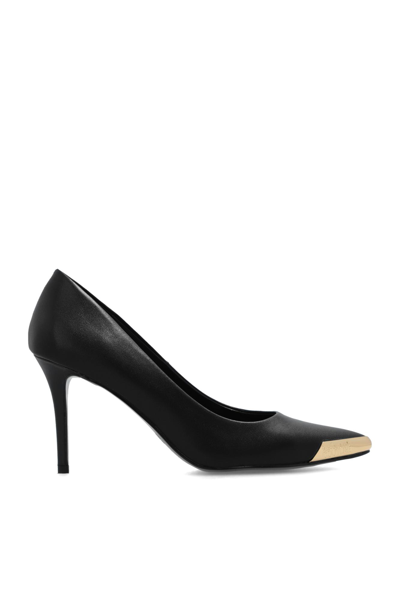 Shop Versace Jeans Couture Leather Pumps In Black